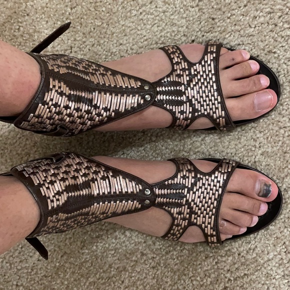 Sigerson Morrison woven gladiator sandals SZ 9 - Picture 1 of 9